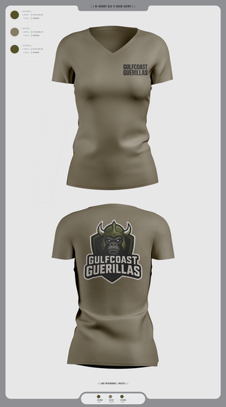 Womens Short Sleeve Vneck Shirt, Gulfcoast Guerillas, , Teamtime, Team time, sublimation, custom sports apparel, team uniforms, spirit wear, spiritwear, sports uniforms, custom shirts, team store, custom team store, fundraiser sports, apparel fundraiser