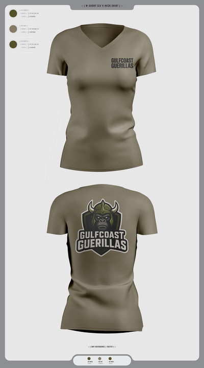 Gulfcoast Guerillas 63663465 Women's Short Sleeve V-neck Shirt - 2