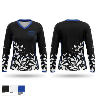 Womens Long Sleeve Vneck Shirt, Little Rollers Youth Football and Cheer, , Teamtime, Team time, sublimation, custom sports apparel, team uniforms, spirit wear, spiritwear, sports uniforms, custom shirts, team store, custom team store, fundraiser sports, apparel fundraiser
