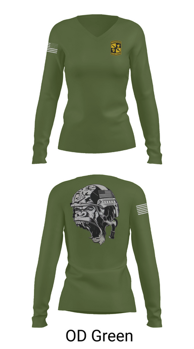 Gorilla battalion 60228867 Women's Long Sleeve V-neck Shirt - 57