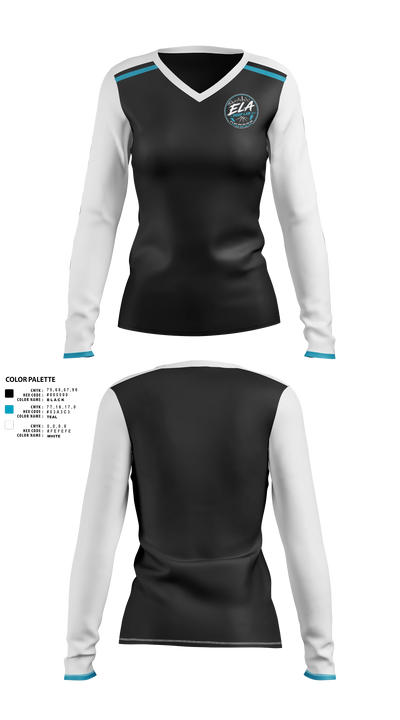 ELA hoopers Women's Long Sleeve V-neck Shirt - 21