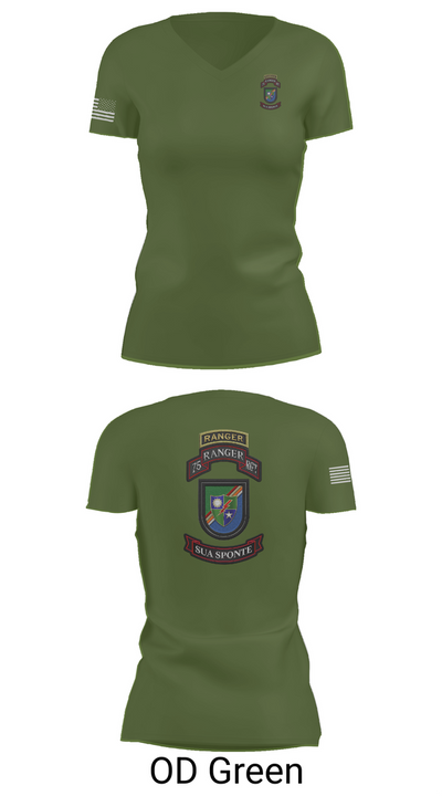 3rd/75th Ranger Regiment 63467571 Women's Short Sleeve V-neck Shirt - 48