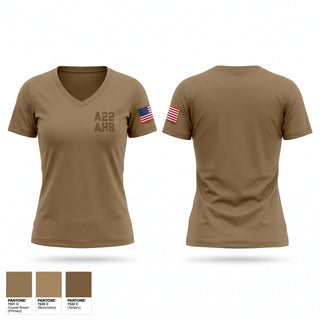 Womens Short Sleeve Vneck Shirt, A/2-2 AHB, Army, Teamtime, Team time, sublimation, custom sports apparel, team uniforms, spirit wear, spiritwear, sports uniforms, custom shirts, team store, custom team store, fundraiser sports, apparel fundraiser