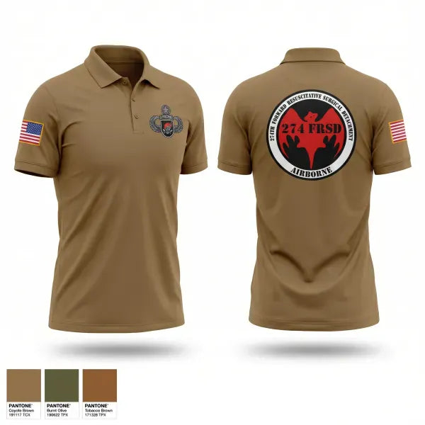 Short Sleeve Performance Polo, 274th FRSD (Airborne), Army, Teamtime, Team time, sublimation, custom sports apparel, team uniforms, spirit wear, spiritwear, sports uniforms, custom shirts, team store, custom team store, fundraiser sports, apparel fundraiser