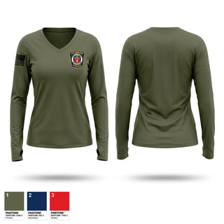 Womens Long Sleeve Vneck Shirt, Colebrook Police Department, Police, Teamtime, Team time, sublimation, custom sports apparel, team uniforms, spirit wear, spiritwear, sports uniforms, custom shirts, team store, custom team store, fundraiser sports, apparel fundraiser