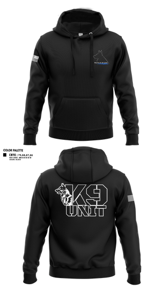 Hoodie, K-9 Unit, Police, Teamtime, Team time, sublimation, custom sports apparel, team uniforms, spirit wear, spiritwear, sports uniforms, custom shirts, team store, custom team store, fundraiser sports, apparel fundraiser
