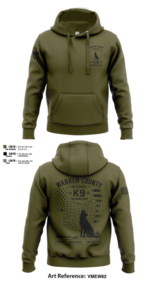 Hoodie, Warren County Sheriff’s Office K-9, Police, Teamtime, Team time, sublimation, custom sports apparel, team uniforms, spirit wear, spiritwear, sports uniforms, custom shirts, team store, custom team store, fundraiser sports, apparel fundraiser