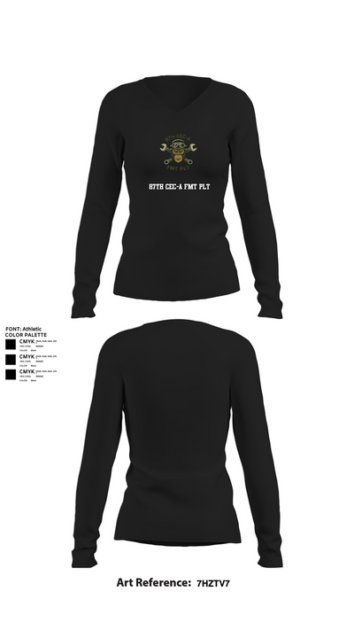87th CEC-A FMT PLT 27162663 Women's Long Sleeve V-neck Shirt - 22