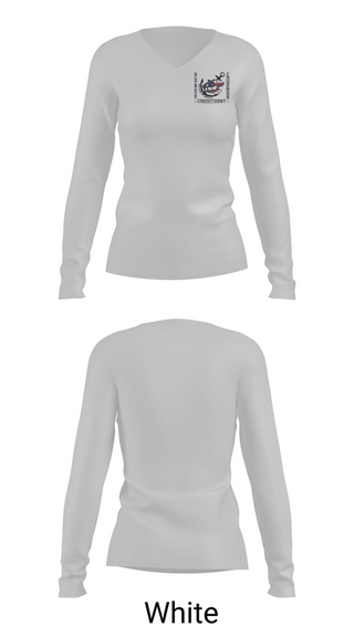 Womens Long Sleeve Vneck Shirt, Willard NJROTC, Navy, Teamtime, Team time, sublimation, custom sports apparel, team uniforms, spirit wear, spiritwear, sports uniforms, custom shirts, team store, custom team store, fundraiser sports, apparel fundraiser