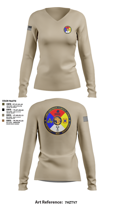 CLDJ N37 93741112 Women's Long Sleeve V-neck Shirt - 3