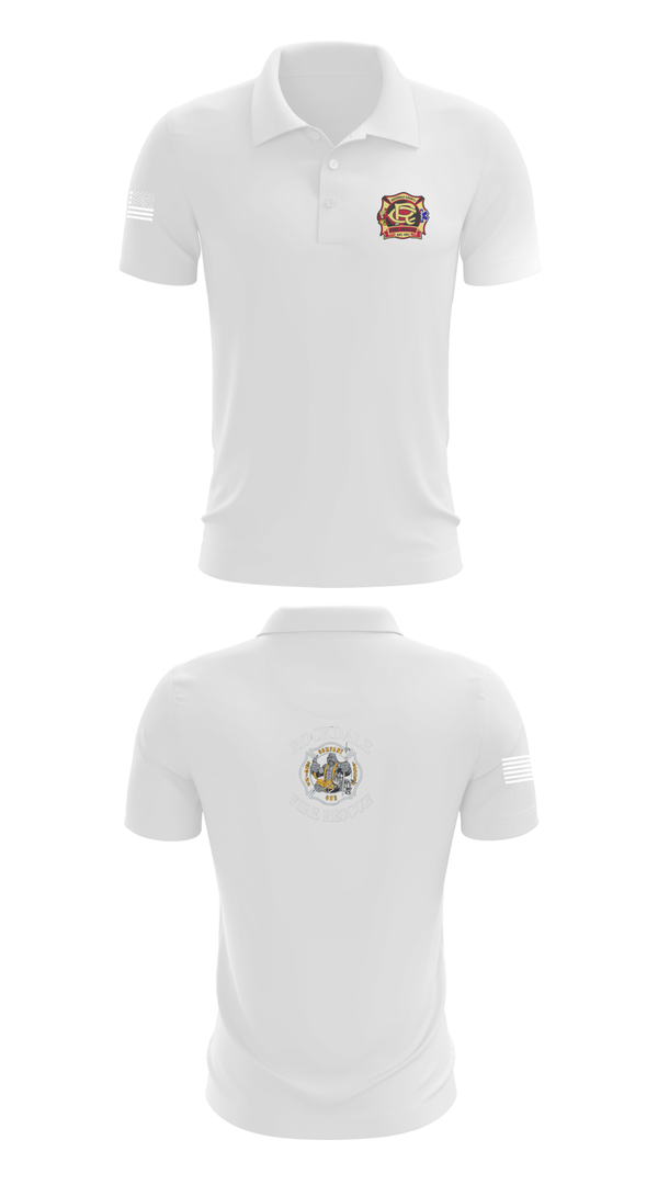 Short Sleeve Performance Polo, Rockdale County Fire Rescue Company 1, Fire Department, Teamtime, Team time, sublimation, custom sports apparel, team uniforms, spirit wear, spiritwear, sports uniforms, custom shirts, team store, custom team store, fundraiser sports, apparel fundraiser