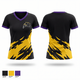 Womens Short Sleeve Vneck Shirt, Wright Panthers, Track & Field, Teamtime, Team time, sublimation, custom sports apparel, team uniforms, spirit wear, spiritwear, sports uniforms, custom shirts, team store, custom team store, fundraiser sports, apparel fundraiser