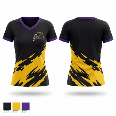 Wright Panthers 24494361 Women's Short Sleeve V-neck Shirt - 1