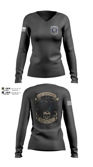 Womens Long Sleeve Vneck Shirt, Trumbull County Homicide Investigation and Prosecution Unit, , Teamtime, Team time, sublimation, custom sports apparel, team uniforms, spirit wear, spiritwear, sports uniforms, custom shirts, team store, custom team store, fundraiser sports, apparel fundraiser
