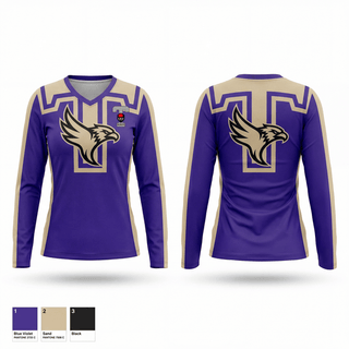 Womens Long Sleeve Vneck Shirt, TBirds, Men's Basketball, Teamtime, Team time, sublimation, custom sports apparel, team uniforms, spirit wear, spiritwear, sports uniforms, custom shirts, team store, custom team store, fundraiser sports, apparel fundraiser