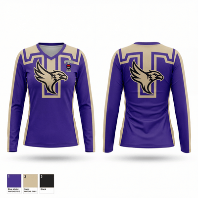 TBirds 31655582 Women's Long Sleeve V-neck Shirt - 1
