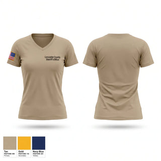 Womens Short Sleeve Vneck Shirt, Lancaster County Sheriff’s Office, Police, Teamtime, Team time, sublimation, custom sports apparel, team uniforms, spirit wear, spiritwear, sports uniforms, custom shirts, team store, custom team store, fundraiser sports, apparel fundraiser