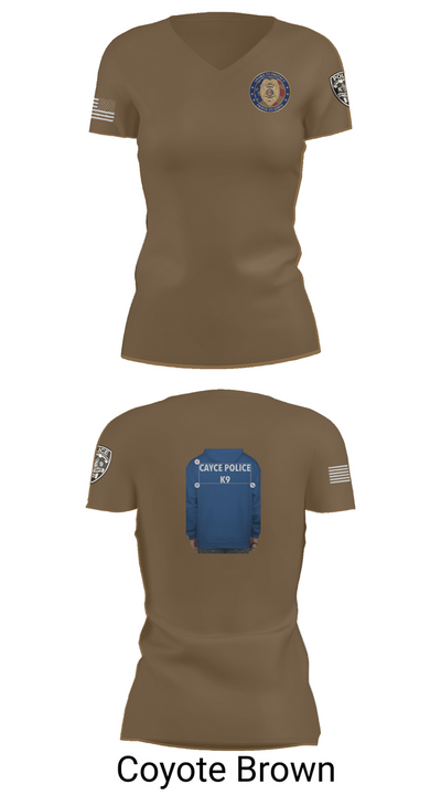Cayce Police K9 35627395 Women's Short Sleeve V-neck Shirt - 8