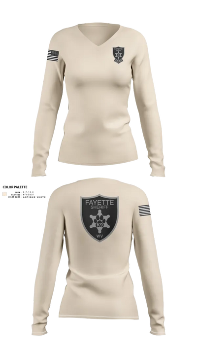 Fayette County Sheriff WV 38752837 Women's Long Sleeve V-neck Shirt - 21