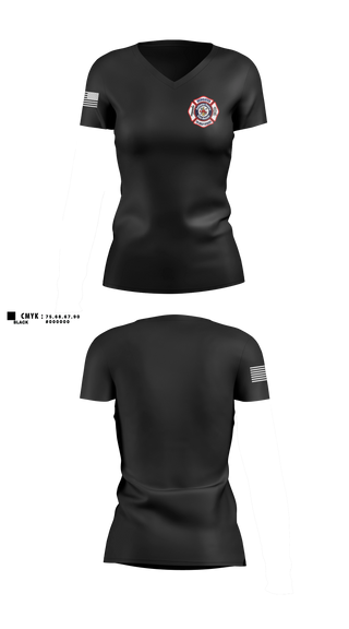 Womens Short Sleeve Vneck Shirt, Calloway  COUNTY FIRE RESCUE, Fire Department, Teamtime, Team time, sublimation, custom sports apparel, team uniforms, spirit wear, spiritwear, sports uniforms, custom shirts, team store, custom team store, fundraiser sports, apparel fundraiser