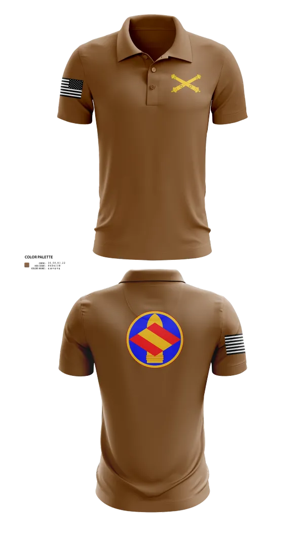 Short Sleeve Performance Polo, HQ 142 FA BDE, National Guard, Teamtime, Team time, sublimation, custom sports apparel, team uniforms, spirit wear, spiritwear, sports uniforms, custom shirts, team store, custom team store, fundraiser sports, apparel fundraiser