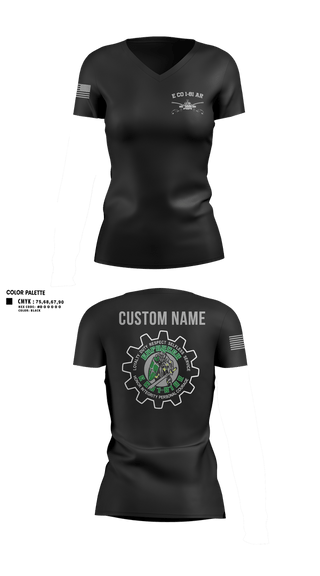 Womens Short Sleeve Vneck Shirt, E CO 1-81 AR, 194th AR BDE, Army, Teamtime, Team time, sublimation, custom sports apparel, team uniforms, spirit wear, spiritwear, sports uniforms, custom shirts, team store, custom team store, fundraiser sports, apparel fundraiser
