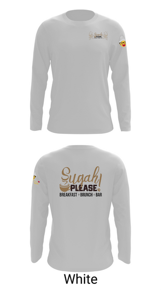 Long Sleeve Performance Shirt, Sugah Please Breakfast Brunch Bar, , Teamtime, Team time, sublimation, custom sports apparel, team uniforms, spirit wear, spiritwear, sports uniforms, custom shirts, team store, custom team store, fundraiser sports, apparel fundraiser