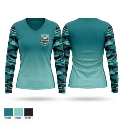 Brunswick United Soccer Academy 22620956 Women's Long Sleeve V-neck Shirt - 1