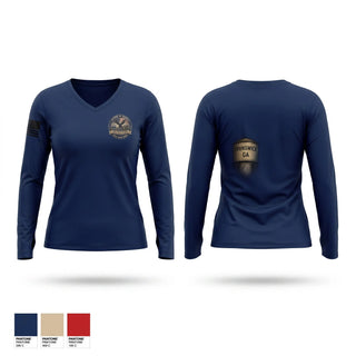 Womens Long Sleeve Vneck Shirt, 10B, Police, Teamtime, Team time, sublimation, custom sports apparel, team uniforms, spirit wear, spiritwear, sports uniforms, custom shirts, team store, custom team store, fundraiser sports, apparel fundraiser