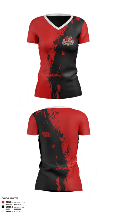 Cardinals 9914939 Women's Short Sleeve V-neck Shirt - 1