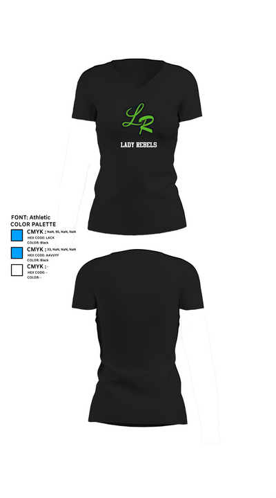 Lady Rebels 76977754 Women's Short Sleeve V-neck Shirt - 37