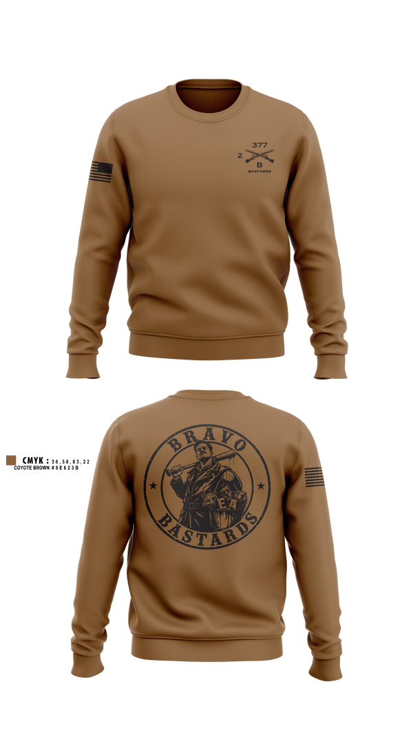 Crew Neck Sweatshirt, Bravo Co 2/377, Army, Teamtime, Team time, sublimation, custom sports apparel, team uniforms, spirit wear, spiritwear, sports uniforms, custom shirts, team store, custom team store, fundraiser sports, apparel fundraiser