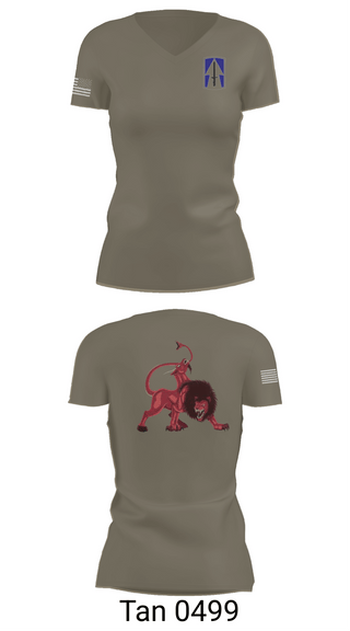 Womens Short Sleeve Vneck Shirt, Charlie’s Battery 1st Battalion 163rd Field Artillery Division, National Guard, Teamtime, Team time, sublimation, custom sports apparel, team uniforms, spirit wear, spiritwear, sports uniforms, custom shirts, team store, custom team store, fundraiser sports, apparel fundraiser