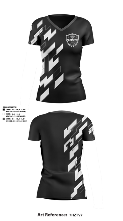 Diamond Athlete 26056519 Women's Short Sleeve V-neck Shirt - 1