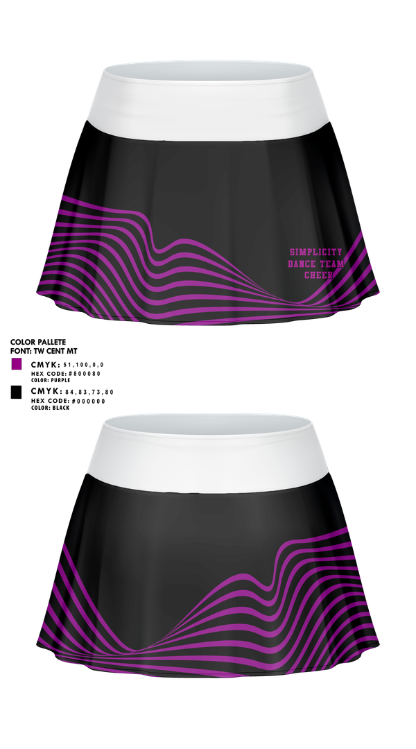Skort, Simplicity Dance Team, Cheer, Teamtime, Team time, sublimation, custom sports apparel, team uniforms, spirit wear, spiritwear, sports uniforms, custom shirts, team store, custom team store, fundraiser sports, apparel fundraiser