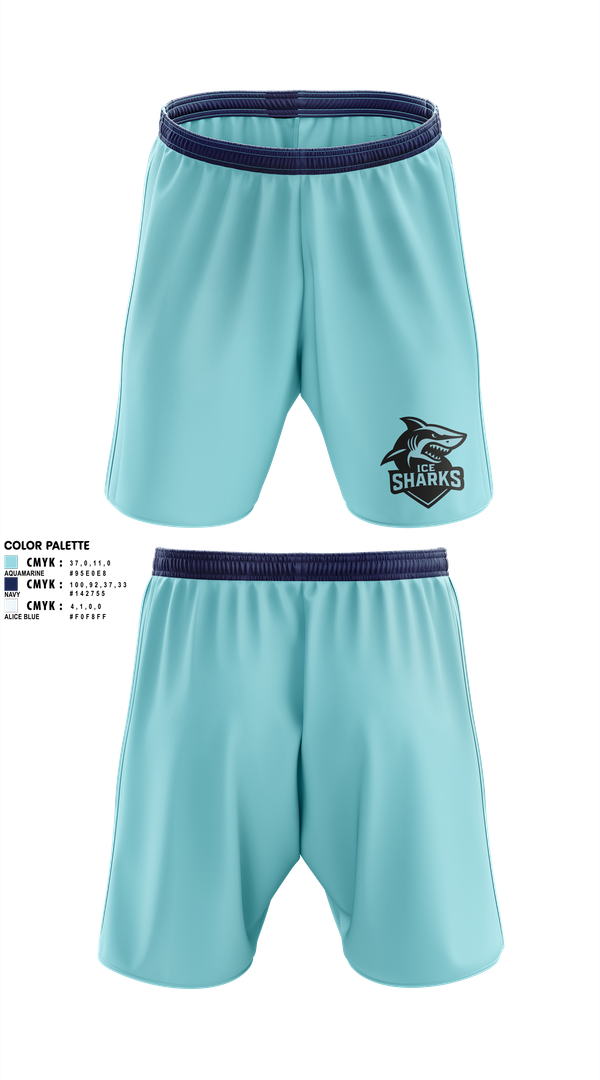 Athletic Shorts With Pockets, Thunder Sharks, Ice Hockey, Teamtime, Team time, sublimation, custom sports apparel, team uniforms, spirit wear, spiritwear, sports uniforms, custom shirts, team store, custom team store, fundraiser sports, apparel fundraiser