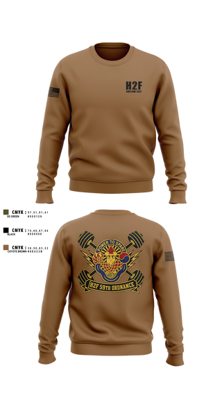 Crew Neck Sweatshirt, 59th ORD BDE, Army, Teamtime, Team time, sublimation, custom sports apparel, team uniforms, spirit wear, spiritwear, sports uniforms, custom shirts, team store, custom team store, fundraiser sports, apparel fundraiser
