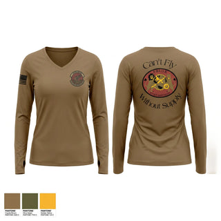 Womens Long Sleeve Vneck Shirt, 166 Supply, Air Force, Teamtime, Team time, sublimation, custom sports apparel, team uniforms, spirit wear, spiritwear, sports uniforms, custom shirts, team store, custom team store, fundraiser sports, apparel fundraiser