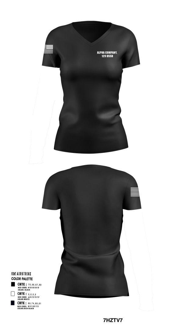 Womens Short Sleeve Vneck Shirt, Alpha Company, 129 DSSB, , Teamtime, Team time, sublimation, custom sports apparel, team uniforms, spirit wear, spiritwear, sports uniforms, custom shirts, team store, custom team store, fundraiser sports, apparel fundraiser