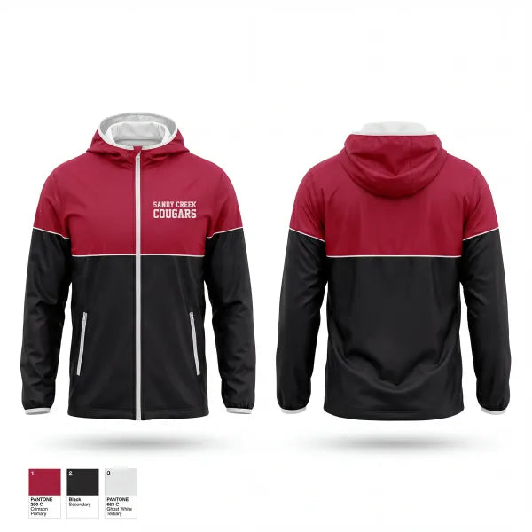 Windbreaker, Sandy Creek Cougars, Softball, Teamtime, Team time, sublimation, custom sports apparel, team uniforms, spirit wear, spiritwear, sports uniforms, custom shirts, team store, custom team store, fundraiser sports, apparel fundraiser
