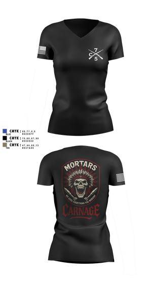 Womens Short Sleeve Vneck Shirt, Carnage, , Teamtime, Team time, sublimation, custom sports apparel, team uniforms, spirit wear, spiritwear, sports uniforms, custom shirts, team store, custom team store, fundraiser sports, apparel fundraiser