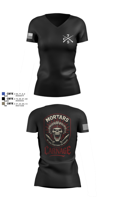 Carnage 79980273 Women's Short Sleeve V-neck Shirt - 6