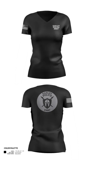 Womens Short Sleeve Vneck Shirt, Easley Police SWAT, Police, Teamtime, Team time, sublimation, custom sports apparel, team uniforms, spirit wear, spiritwear, sports uniforms, custom shirts, team store, custom team store, fundraiser sports, apparel fundraiser