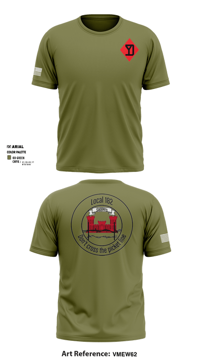 182 ENG. CO SAPPERS 11837951 Short Sleeve Performance Shirt - 16