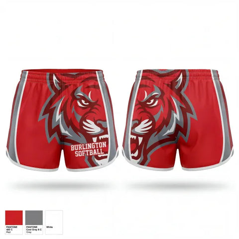 Womens Shorts, Burlington Softball, Softball, Teamtime, Team time, sublimation, custom sports apparel, team uniforms, spirit wear, spiritwear, sports uniforms, custom shirts, team store, custom team store, fundraiser sports, apparel fundraiser