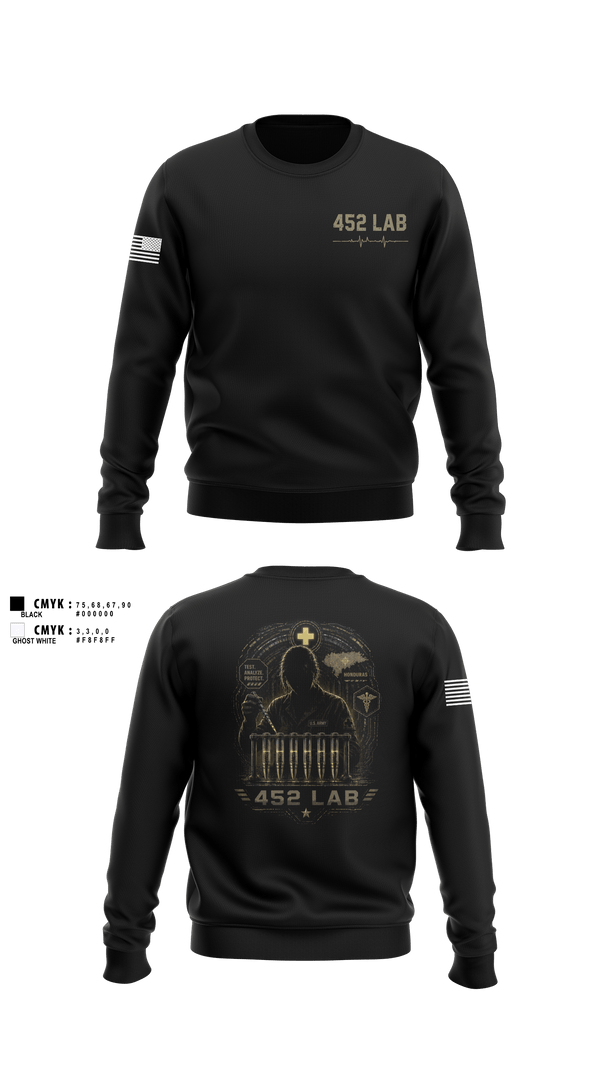 Crew Neck Sweatshirt, 452 MED DET, Army, Teamtime, Team time, sublimation, custom sports apparel, team uniforms, spirit wear, spiritwear, sports uniforms, custom shirts, team store, custom team store, fundraiser sports, apparel fundraiser