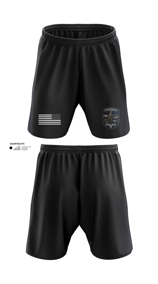 Athletic Shorts With Pockets, Chisholm Police Department, Police, Teamtime, Team time, sublimation, custom sports apparel, team uniforms, spirit wear, spiritwear, sports uniforms, custom shirts, team store, custom team store, fundraiser sports, apparel fundraiser