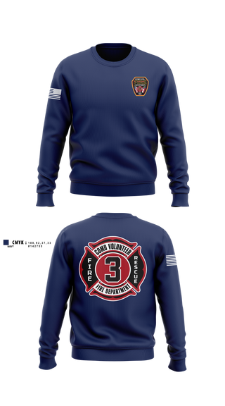 Crew Neck Sweatshirt, Como Volunteer Fire Department, Fire Department, Teamtime, Team time, sublimation, custom sports apparel, team uniforms, spirit wear, spiritwear, sports uniforms, custom shirts, team store, custom team store, fundraiser sports, apparel fundraiser