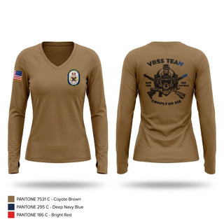Womens Long Sleeve Vneck Shirt, USS Fitzgerald, Navy, Teamtime, Team time, sublimation, custom sports apparel, team uniforms, spirit wear, spiritwear, sports uniforms, custom shirts, team store, custom team store, fundraiser sports, apparel fundraiser