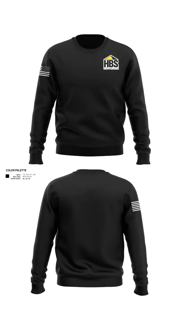 Crew Neck Sweatshirt, HBS Drywall, LLC, , Teamtime, Team time, sublimation, custom sports apparel, team uniforms, spirit wear, spiritwear, sports uniforms, custom shirts, team store, custom team store, fundraiser sports, apparel fundraiser
